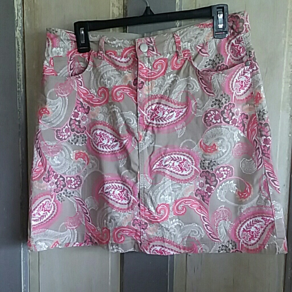 Croft and Barrow Khaki Paisley Skirt